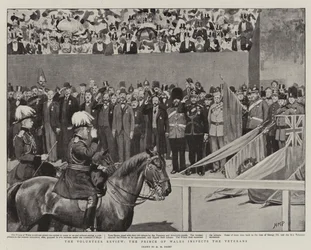 Die Freiwilligenüberprüfung, der Prinz von Wales inspiziert die Veteranen